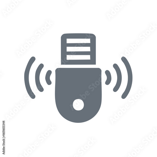 Stylized Isolated Icon of Wireless Dongle Signifying Digital Connectivity