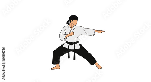 Martial Arts Stance: Karate Kata Illustration