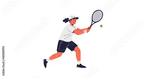 Tennis Player in Action: Dynamic Vector Illustration
