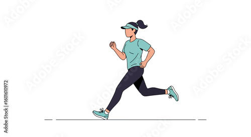 Running Woman: Vector Illustration for Fitness and Health