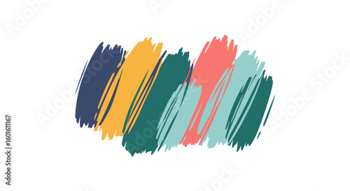 Colorful Brushstroke Abstract Design Element