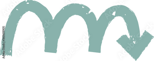 Curved Arrow with Brush Texture