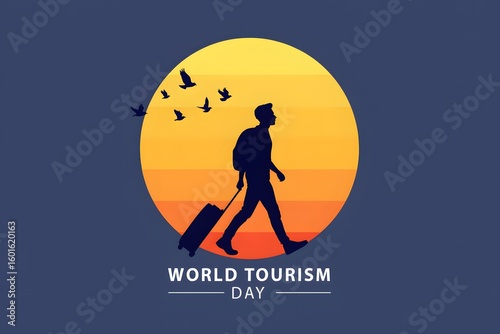 World tourism day travel silhouette vector illustration for travel and tourism day