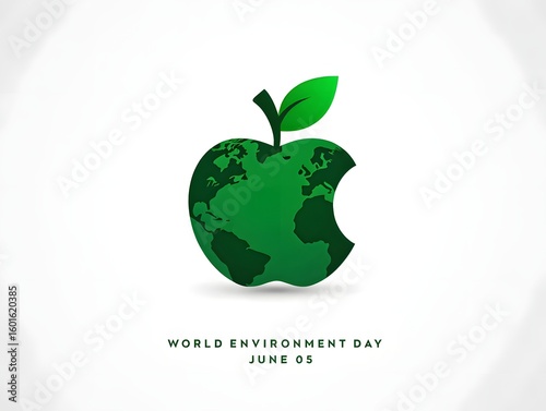 World environment day concept apple shaped earth globe vector illustration design