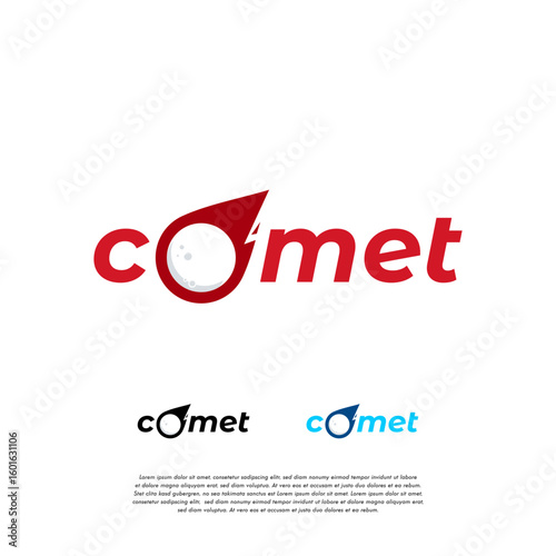 Comet Asteroid logo designs, Meteor logo vector icon illustration, A falling burning object
