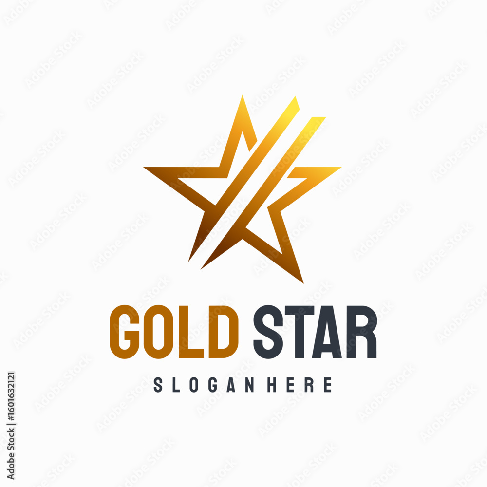 Obraz premium Luxury Gold Star logo designs template, Elegant Star logo designs