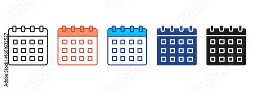 Calendar Icon Set Multiple Style Collection