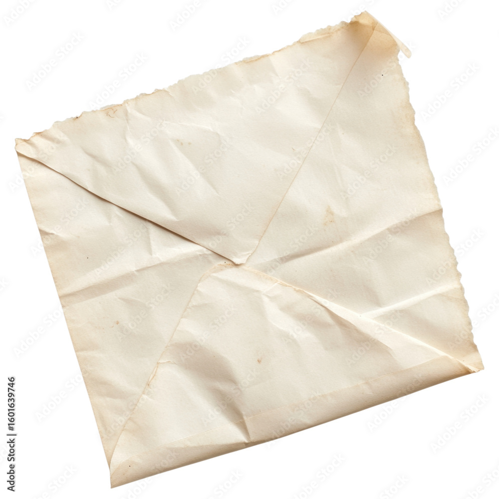 Obraz premium Vintage Crumpled Envelope with Yellowed Paper and Texture Details