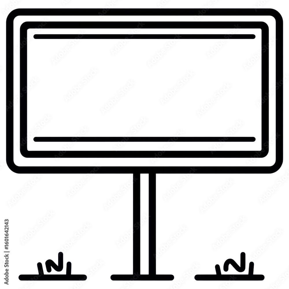 Fototapeta premium Empty Billboard on Simple Stand for Advertising and Promotions Use