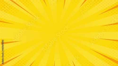 Comic background animation | Expression balloon pop art style 4k video Animation | 4k animated radial rays and dots pattern | Motion graphics and digital composition | Vintage pop art background
