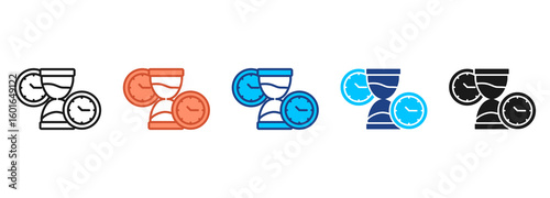 Time Icon Set Multiple Style Collection
