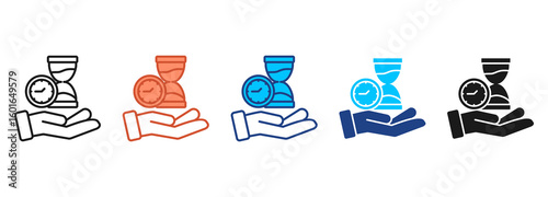 Save Time Icon Set Multiple Style Collection