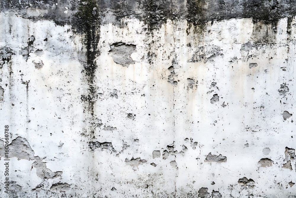 Fototapeta premium Old weathered wall with peeling paint texture background. Grunge and aged surface