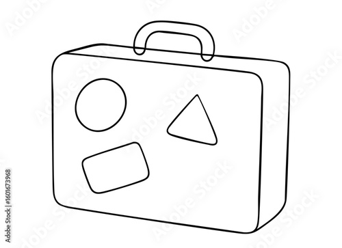 Travel Suitcase with Stickers. Vacation, Tourism and Luggage for Trips, Flights and Holiday Adventures

