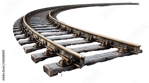 Isolated Railroad Curve with Gravel Ballast