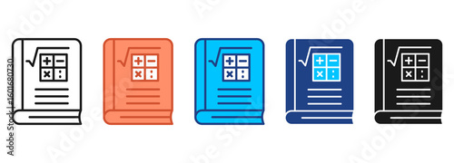 Mathematics Icon Set Multiple Style Collection