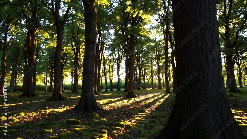 Towering beech trunks bask dawn’s honeyed glow while shafts light pierce emerald canopies illuminating drifting pollen motes peaceful woodland tableau captured cinema grade K nature documentaries Towering beech trunks bask dawn’s honeyed glow while shafts light pierce emerald canopies illuminating drifting pollen motes peaceful woodland tableau captured cinema grade K nature documentaries