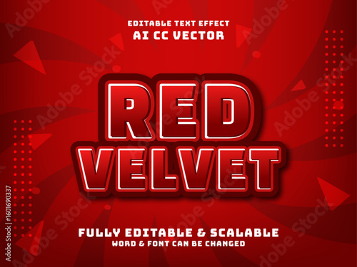 3d red velvet editable text effect