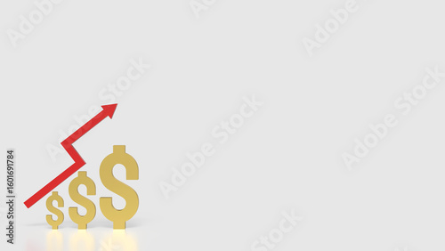 The Gold Dollar and Arrow up for Business concept 3d Rendering. Free Download The Gold Dollar and Arrow up for Business concept 3d Rendering. - GFXLoad