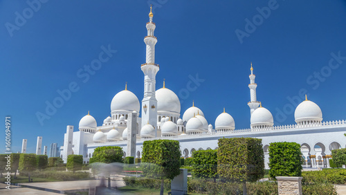 Fotografie Sheikh Zayed Grand Mosque timelapse in Abu Dhabi, the capital city of United Ara