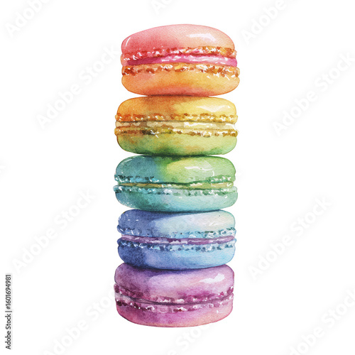 Exquisite array of pastel macarons, a delectable visual treat for dessert lovers