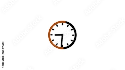 Abstract spinning clock icon animation background.Abstract clock icon animation. Digital and analog clock 24 hours isolated on white background. and creating a stunning.4k