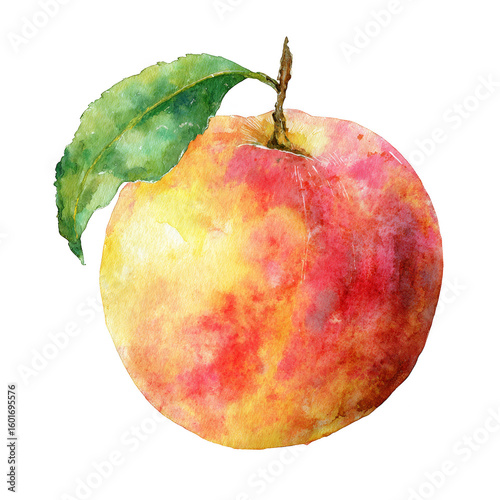 Closeup of a vibrant red apple, symbol of freshness and healthy eating juicy