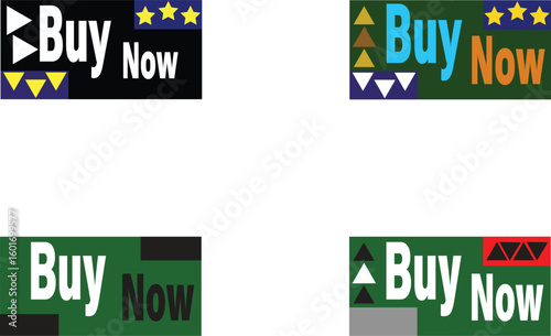Modern buy now label button vector in green and black for ecommerce sale promotion and shopping ads