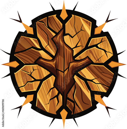 Abstract wood grain texture with crackling details