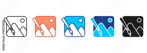 Image Editing Icon Set Multiple Style Collection