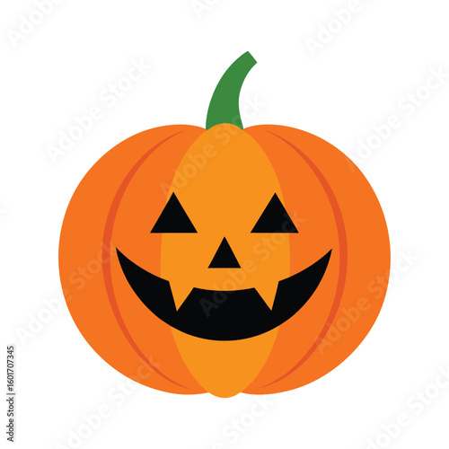 Smiling jack o lantern glowing with joy vector illustration.