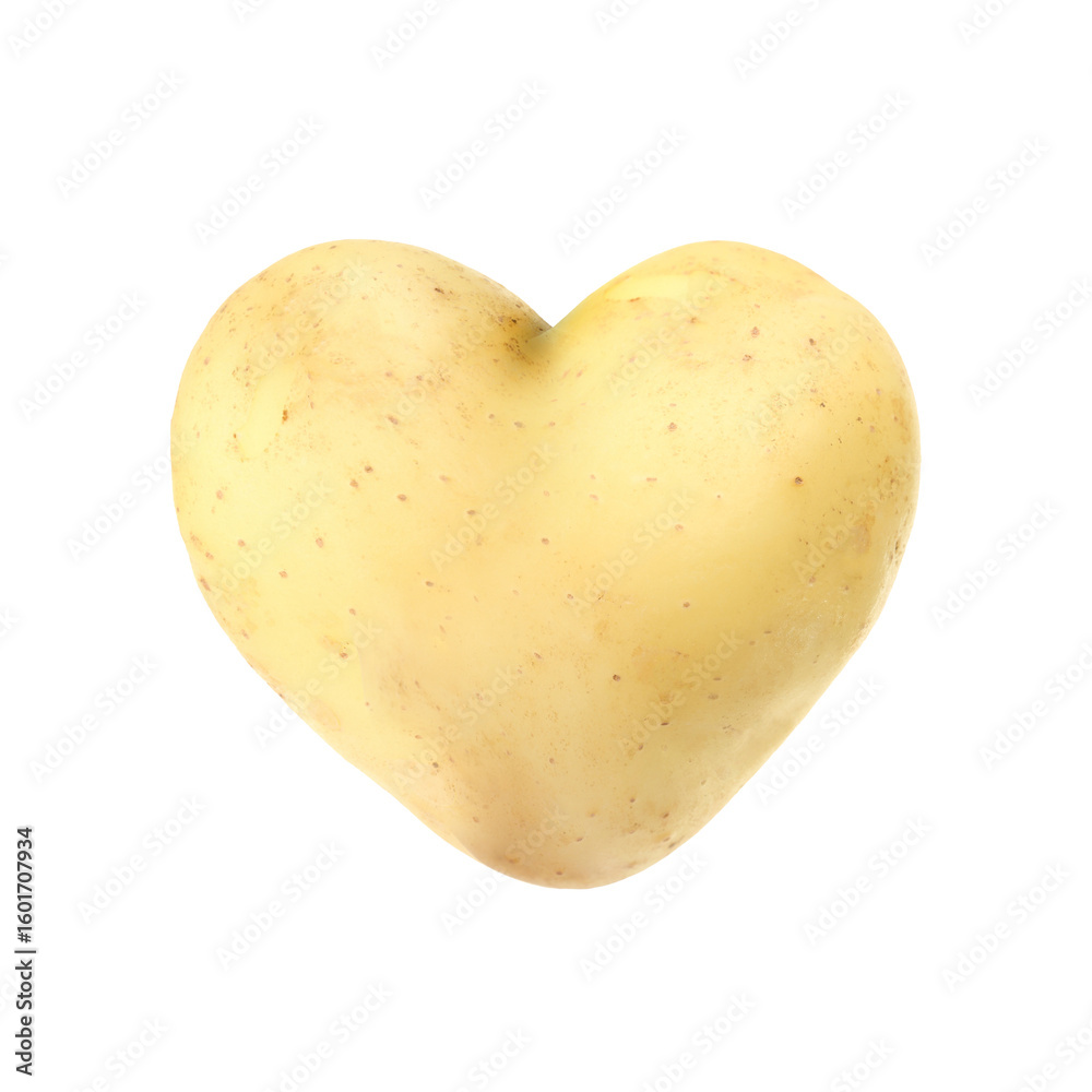 Fototapeta premium One heart shaped potato isolated on white