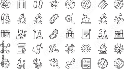 Collection of hand drawn doodle icons representing various concepts isolated on transparent background