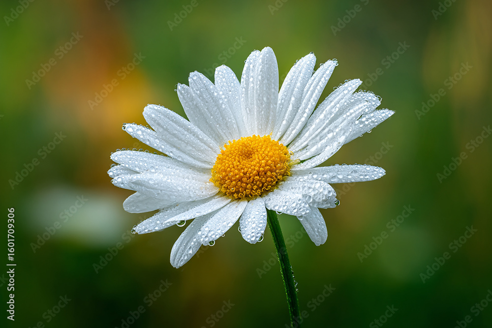 Fototapeta premium Nature Photography of White Daisy Flower with Detailed Petals in Sunlight