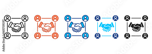 Collaboration Icon Set Multiple Style Collection