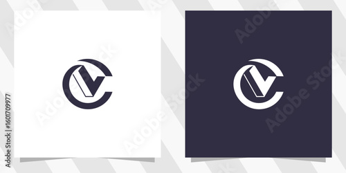 letter vc cv logo design