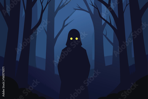Glowing moon casting eerie shadows on a graveyard vector illustration
