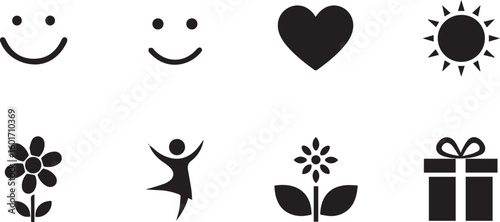 Happiness Sign Vector Pack – State of Mind Illustration – Emotion Collection