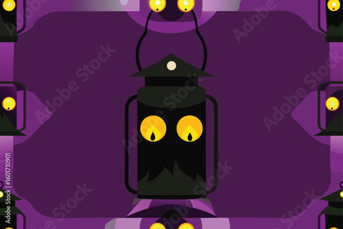 Witch shadow emerging from candle flame vector illustration