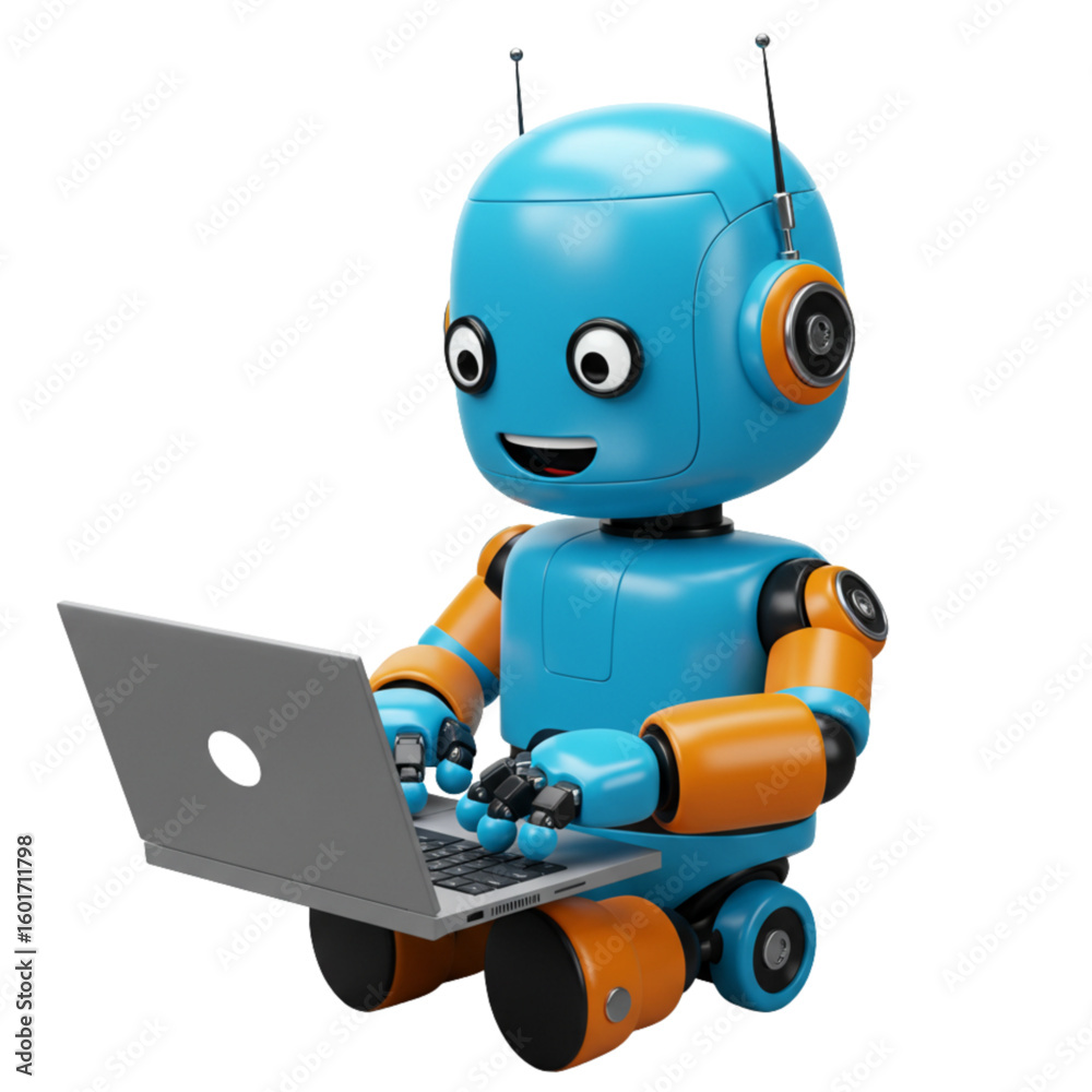 Fototapeta premium cartoon robot ai