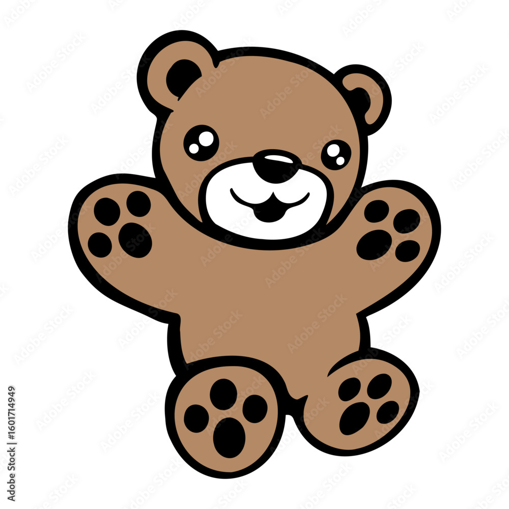 Obraz premium Bear Happy Smile Cute Teddy Friendly Comic Grizzly
