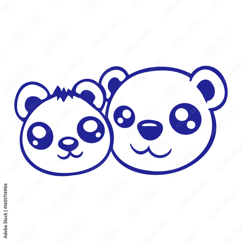 Obraz premium 2 Bear Friends Team Love Child Dad Mom Family