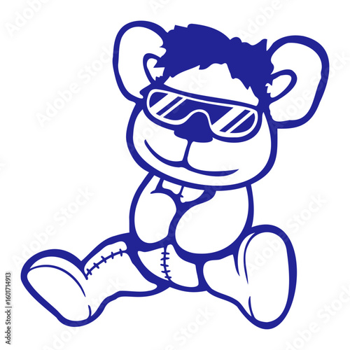 Bear Cool Sunglasses Smile Happy Cute Teddy Toy