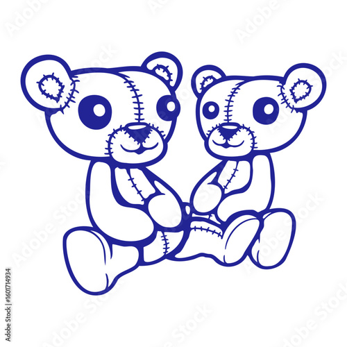 2 Bear Teddy Children Toy Team Love Couple Friends
