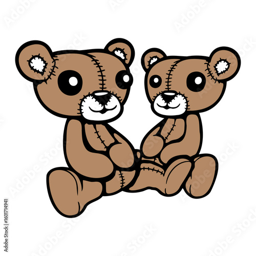 2 Bear Teddy Children Toy Team Love Couple Friends