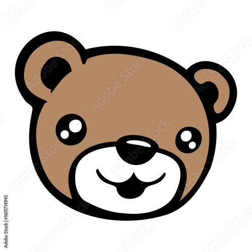 Bear Happy Smile Cute Teddy Friendly Comic Grizzly