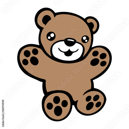 Bear Happy Smile Cute Teddy Friendly Comic Grizzly