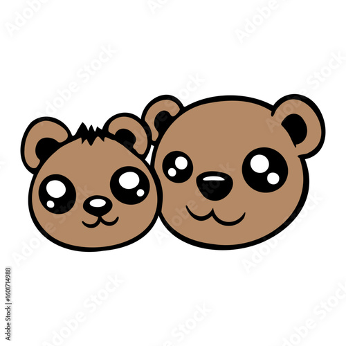 2 Bear Friends Team Love Child Dad Mom Family