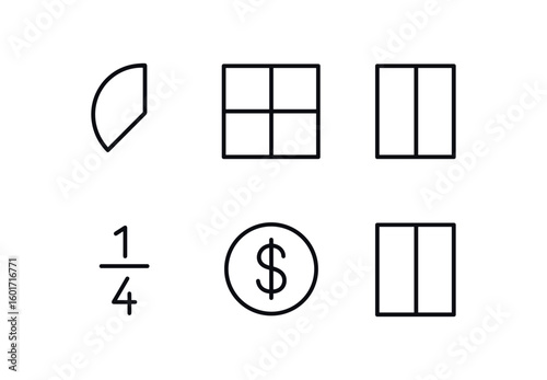 straight perfect stroke icon mono icons style isolated part segment slice part module unit part component part fraction ratio part share token part partition