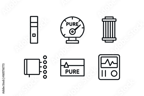 straight perfect stroke icon mono icons style isolated purity test strip purity gau dial purity filter element purity sensor array purity inde scale purity chromatograph